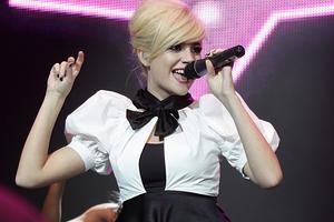 Pixie Lott on stage at the Jingle Bell Ball