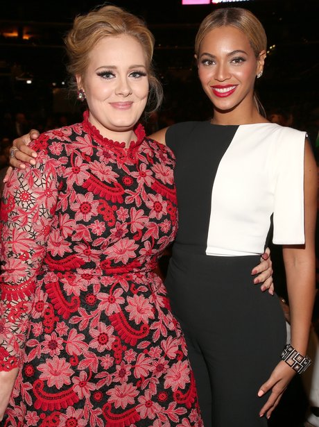 Adele and Beyonce at the Grammy Awards 2013