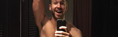 Calvin Harris topless selfie